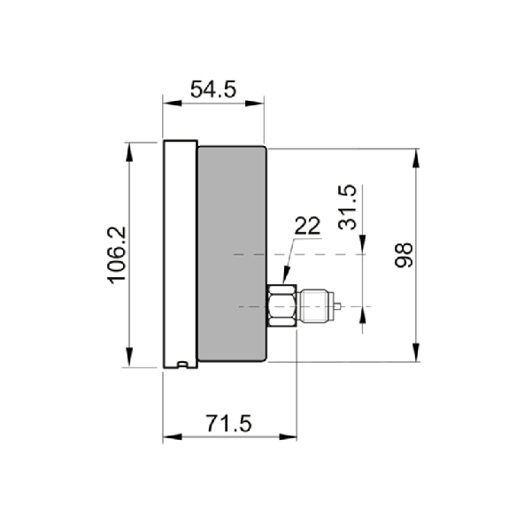 Manomètre à capsule Ø100mm, 0 .. 10 mbar, G1/4 Manomètre à capsule Ø100mm, 0 .. 10 mbar, G1/4-Lire la description