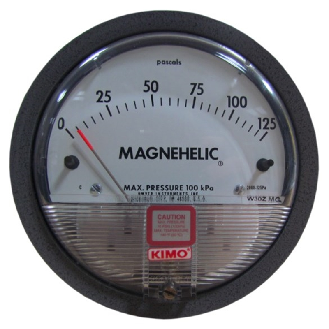 Manomètre à aiguille Ø121 mm, Echelle : 0-100 Pa-Lire la description