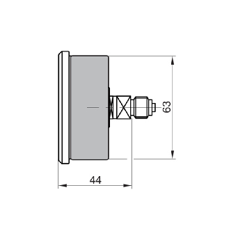 Manomètre inox Ø63mm 0 .. 4 bar, G1/4 au dos-Lire la description