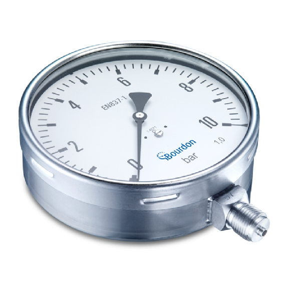 Manomètre inox Ø160mm, 0 .. 400 bar, G 1/2-Lire la description