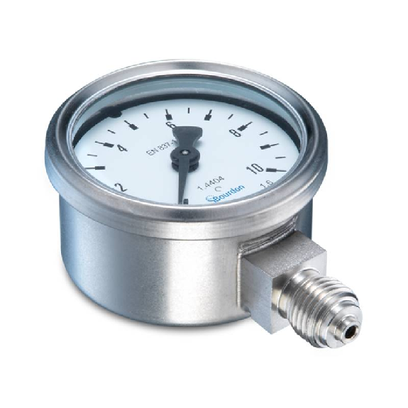 Manomètre inox Ø50mm 0 .. 4 bar, G1/4, raccord au dos avec étrier Manomètre inox Ø50mm 0 .. 4 bar, G1/4, raccord au dos avec étrier-Lire la description