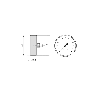 Manomètre tout inox Ø40mm, 0 .. 10 bar, G 1/8-Lire la description