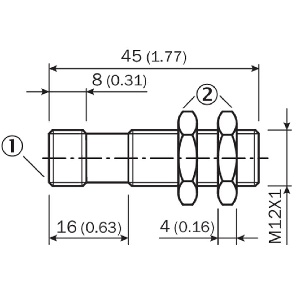 DPI M12 ANA 0-10V P0-6mm quasi noyé 45(29)mm Laiton / M12 4P-Lire la description
