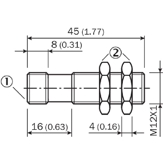 DPI M12 ANA 0-10V P0-6mm quasi noyé 45(29)mm Laiton / M12 4P-Lire la description