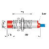 DPI Ex M12 2 fils NAMUR P4mm non noyé lg40(28)mm Laiton / Câble 5 m