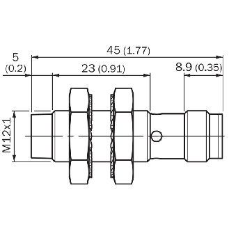 DPI M12 PNP NO P8mm non noyé IO-Link 45(23)m Inox V2A +100°C / M12 4P-Lire la description