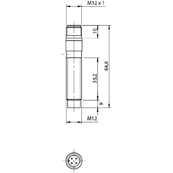 DPI M12 PNP NO P4mm non noyé Inox 10-30Vdc M12 4P-Lire la description