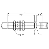 DPI M12 PNP NO+NF P2mm noyé lg70(40.5)mm Inox 10-30Vdc / M12 4P