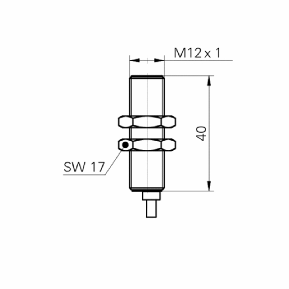 DPI HT M12 PNP NO P4mm noyé lg40mm 12-30Vdc +100°C / Câble 1m FEP-Lire la description
