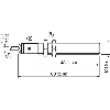 DPI M12 PNP NO P2mm noyé lg63(48)mm Laiton 10-30Vdc / Câble 8m PVC