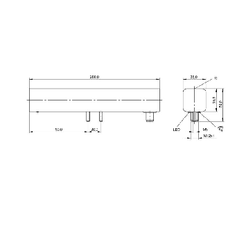 DPI Rect. PNP NO+NF P30mm non noyé 35x35x200mm Plast. / M12 4P-Lire la description