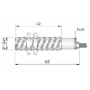 DPI M12 2 fils AC NO P2mm noyé lg60(42)mm 20-250VAC / Câble 2m PVC