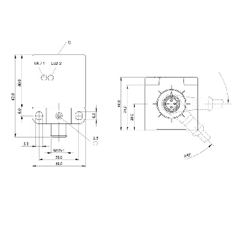 DPI Rect. PNP NO+NF P35mm non noyé 40x40x62mm 10-30Vdc / M12 4P-Lire la description