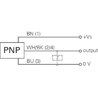 DPI M12 PNP NF P10mm non noyé lg50(31,4)mm Laiton 6-36Vdc / M12 4P-Lire la description