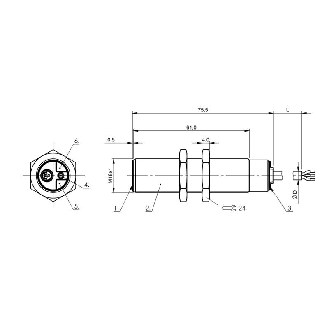 DPC M18 PNP NO P8mm noyé lg75.5mm Inox / Câble 2m PUR-Lire la description