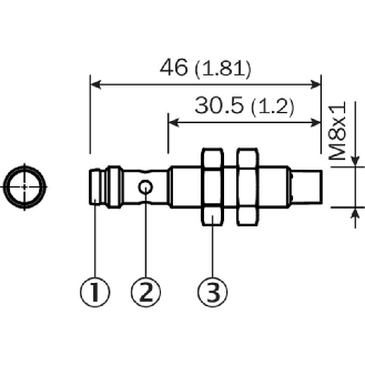 DPI M08 PNP NO P4mm non noyé 46(26.5)mm Inox V2A 10-30Vdc / M08 3P-Lire la description