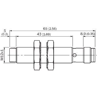 DPI M12 PNP NO/NF P8mm non noyé 65(43)mm Inox / M12 4P-Lire la description