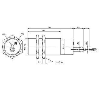 DPC M30 2 fils AC/DC NF P12mm non noyé lg99(59)mm 20-250V / Câble 2m-Lire la description