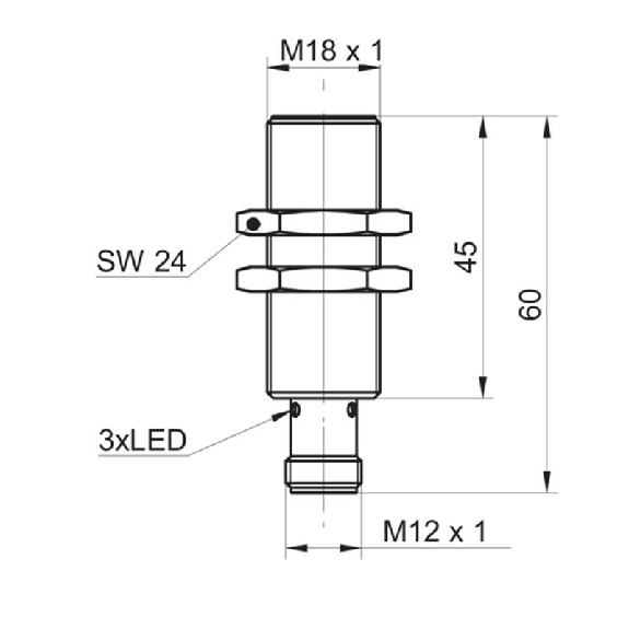 DPI M18 IO-Link PushPull P0-10mm noyé IO-Link Laiton 8-36Vdc / M12 4P-Lire la description