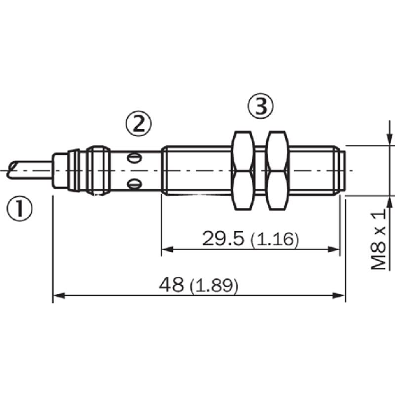 DPM M08 PNP NF P60mm 10-30VDC / Câble 3 m-Lire la description