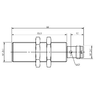 DPI M18 PNP NO P5mm noyé F1 66mm Laiton 10-30Vdc / M12 4P-Lire la description