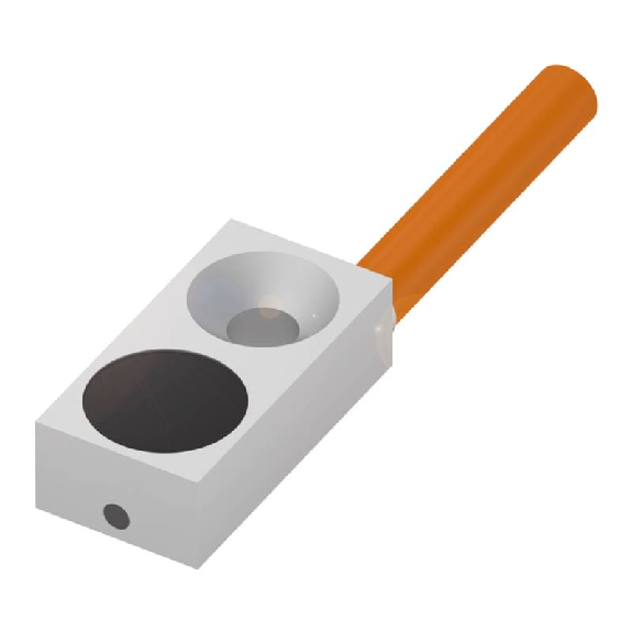 DPI Rect. PNP NO P2mm noyé 16x8x4,7mm Laiton / Câble 2m PUR-Lire la description