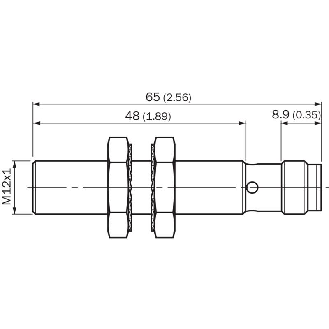 DPI M12 2 fils DC NO P4mm noyé 65(48)mm Inox V2A +100°C M12 4P-Lire la description