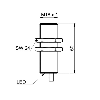 DPI M18 PNP NO P8mm quasi-noyé lg50mm 10-30Vdc / Câble 2m