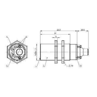DPC M30 PNP NO/NF P20mm noyé lg87(54)mm Plast. / M12 4P-Lire la description