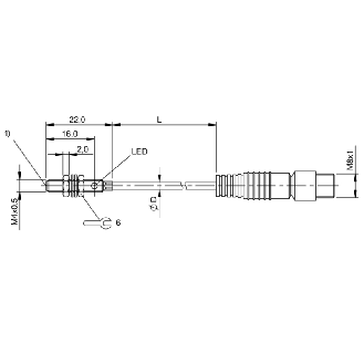 DPI M04 PNP NO P1mm noyé lg22mm Inox 10-30Vdc / M08 3P+C0.3m PUR-Lire la description
