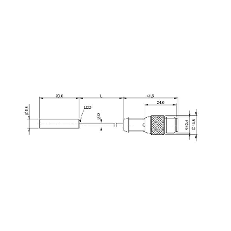 DPI D6,5 PNP NO P1,5mm noyé lg30mm Inox 10-30Vdc / M12 4P+C0.3m-Lire la description