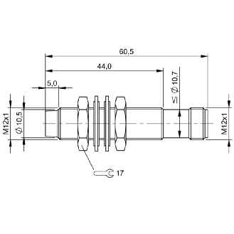 DPI M12 PNP NO P4mm non noyé 60.5(39)mm Inox 20-30Vdc / M12 4P-Lire la description