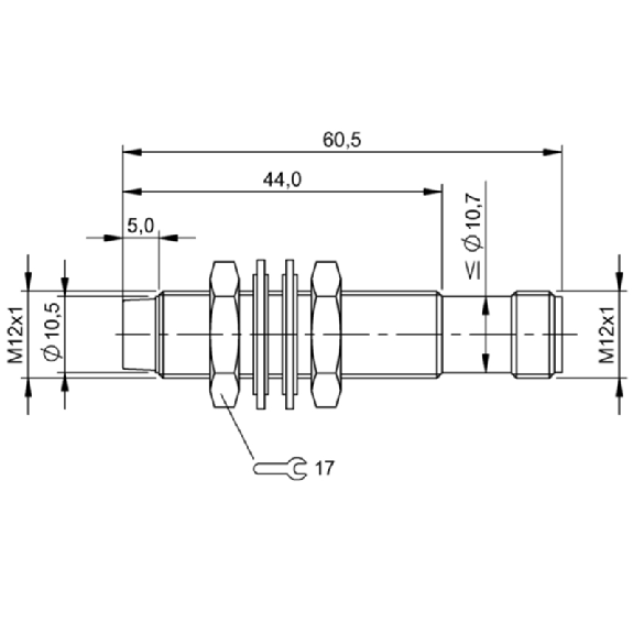 DPI M12 PNP NO P4mm non noyé 60.5(39)mm Inox 20-30Vdc / M12 4P DPI M12 PNP NO P4mm non noyé 60.5(39)mm Inox 20-30Vdc / M12 4P-Lire la description