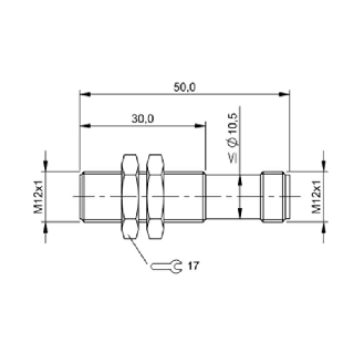 DPI M12 PNP NO P2mm noyé 50(30)mm Inox 10-30Vdc / M12 4P-Lire la description