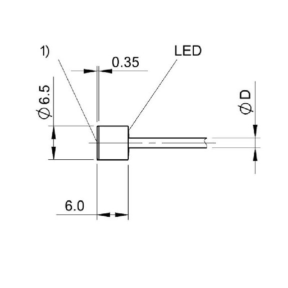 DPI D6,5 PNP NO P2mm noyé lg6mm Inox 10-30Vdc / Câble 2m PUR-Lire la description
