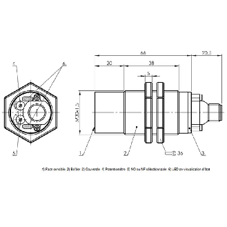 DPC M30 PNP NO/NF P30mm non noyé lg86,5(38)mm Inox / M12 4P-Lire la description