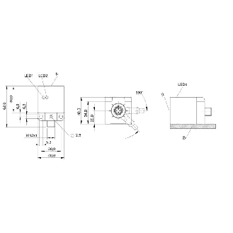DPI Rect. PNP NO P35mm noyé 40x40x62mm10-30Vdc / M12 4P-Lire la description