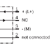 DPI M12 PNP NF P4mm noyé lg65(48)mm Laiton 10-30Vdc / M12 4P