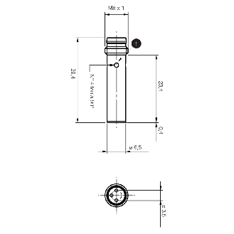 DPI D6,5 NPN NF P1,5mm noyé / M08 3P-Lire la description