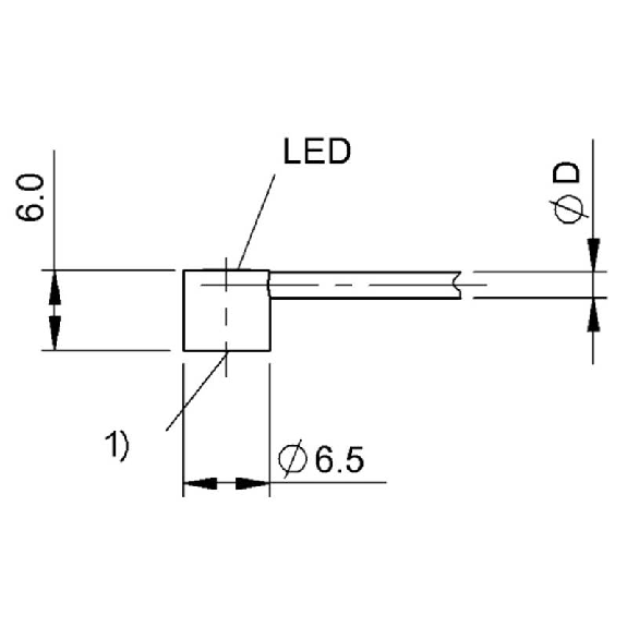 DPI D6,5 PNP NO P2mm noyé lg6mm PBT 10-30Vdc IP65 / Câble 2m-Lire la description