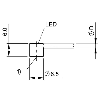 DPI D6,5 PNP NO P2mm noyé lg6mm PBT 10-30Vdc IP65 / Câble 2m-Lire la description