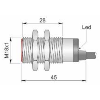 DPI M18 PNP NO P5mm noyé lg45(28mm) Laiton 10-30Vdc / Câble 2m PVC