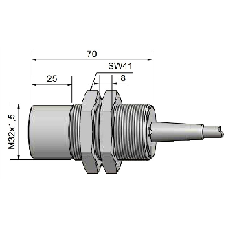 DPC M32 NPN NO+NF P25mm non noyé 70(45)mm / Câble 2m-Lire la description