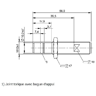 DPI M12 PNP NF P1,5mm noyé lg56mm 500bar Inox / M12 4P-Lire la description
