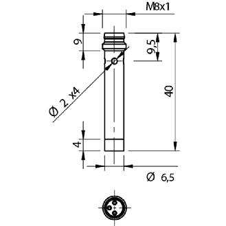 DPI D6,5 PNP NO P2,5mm non noyé / M08 3P-Lire la description
