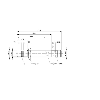 DPI HP M12 PNP NO P1,5mm noyé lg78mm Inox 10-30Vdc 500bar / M12 4P-Lire la description