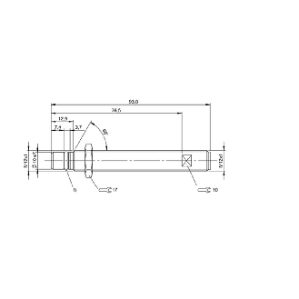 DPI HP M12 PNP NO P1,5mm noyé lg93mm Inox 500bar +80°C / M12 4P-Lire la description
