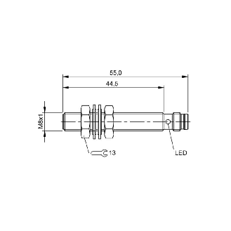 DPI M08 NPN NO P1,5mm noyé lg55mm Inox 10-30Vdc / M08 3P-Lire la description