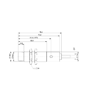 DPI M18 PNP NO P8mm non noyé lg76.5(40.5)mm Inox / Câble 3m PUR-Lire la description