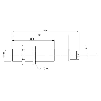 DPI HT M18 PNP NO P5mm noyé lg95mm Inox -25/+160°C / Câble 5m PTFE-Lire la description